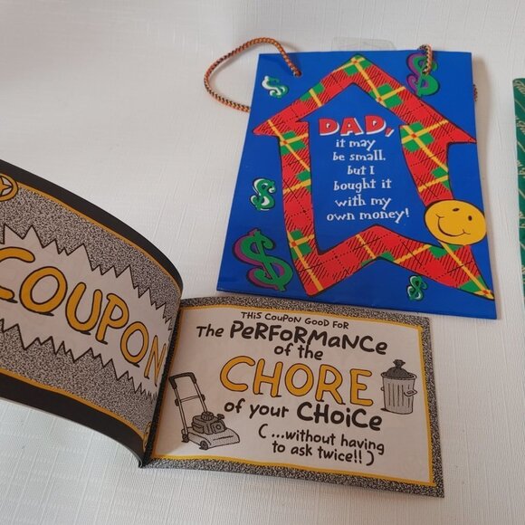 Vintage Father's Day Wrapping Paper Coupon Booklet - Picture 3 of 3